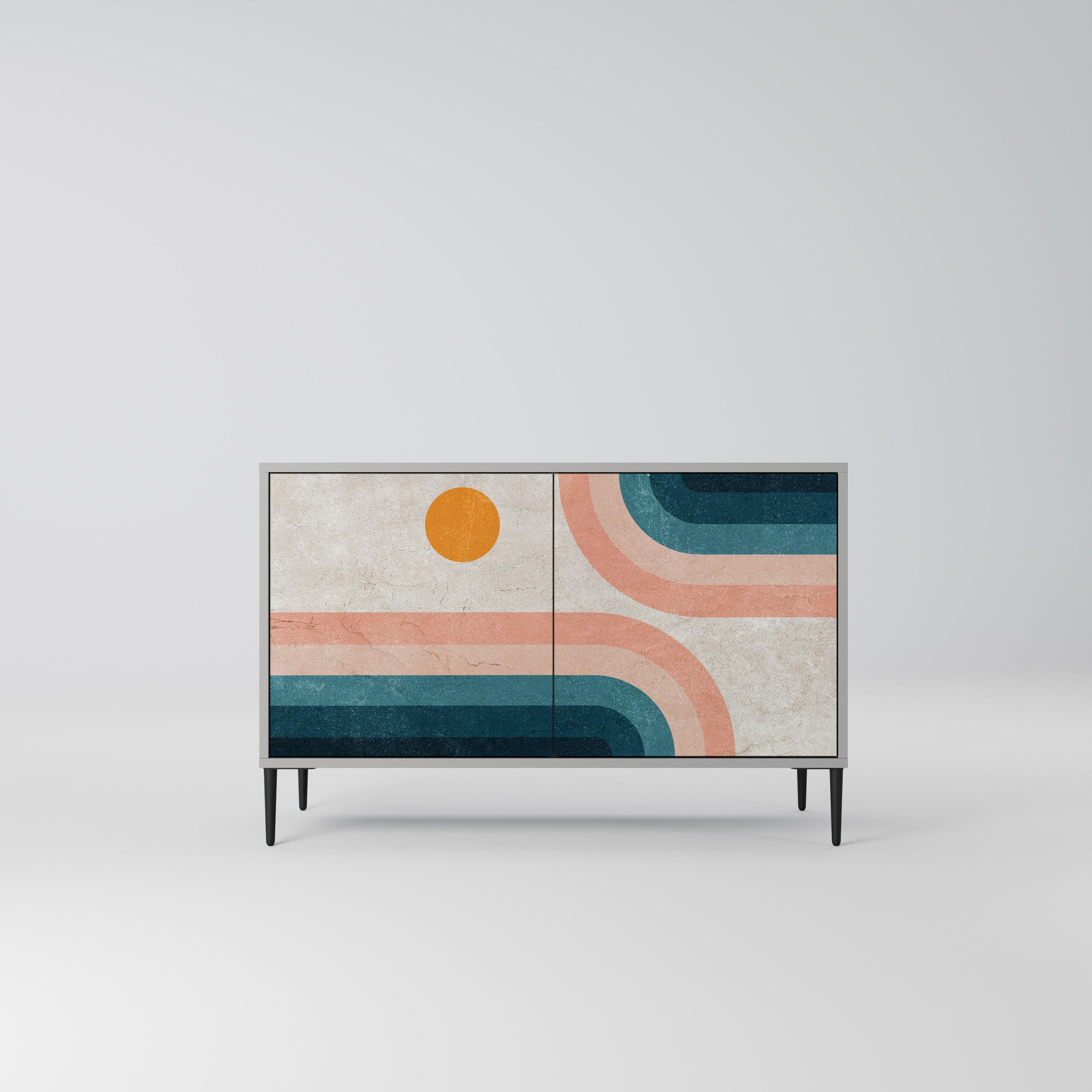 TWO HALVES Aparador de 2 Portas em Acabamento Cinzento