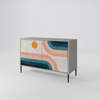 TWO HALVES Aparador de 2 Portas em Acabamento Cinzento