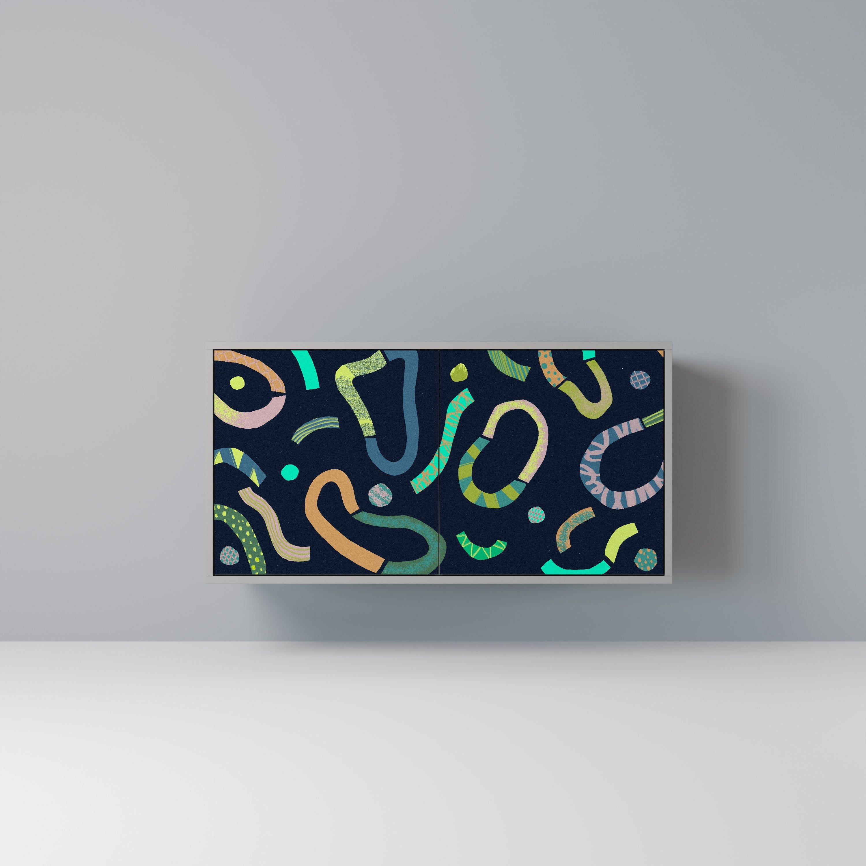 CONTRAST DANCE Aparador de 2 Portas em Acabamento Cinzento