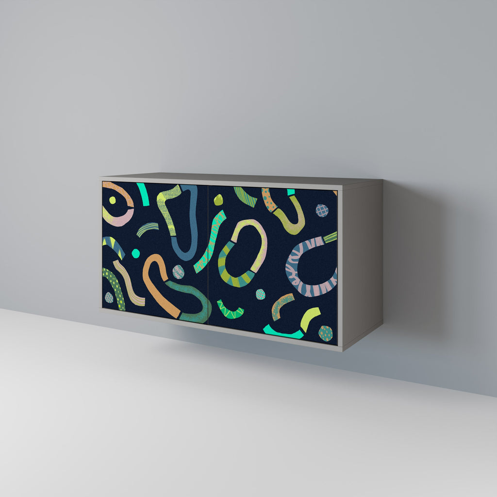 CONTRAST DANCE Aparador de 2 Portas em Acabamento Cinzento