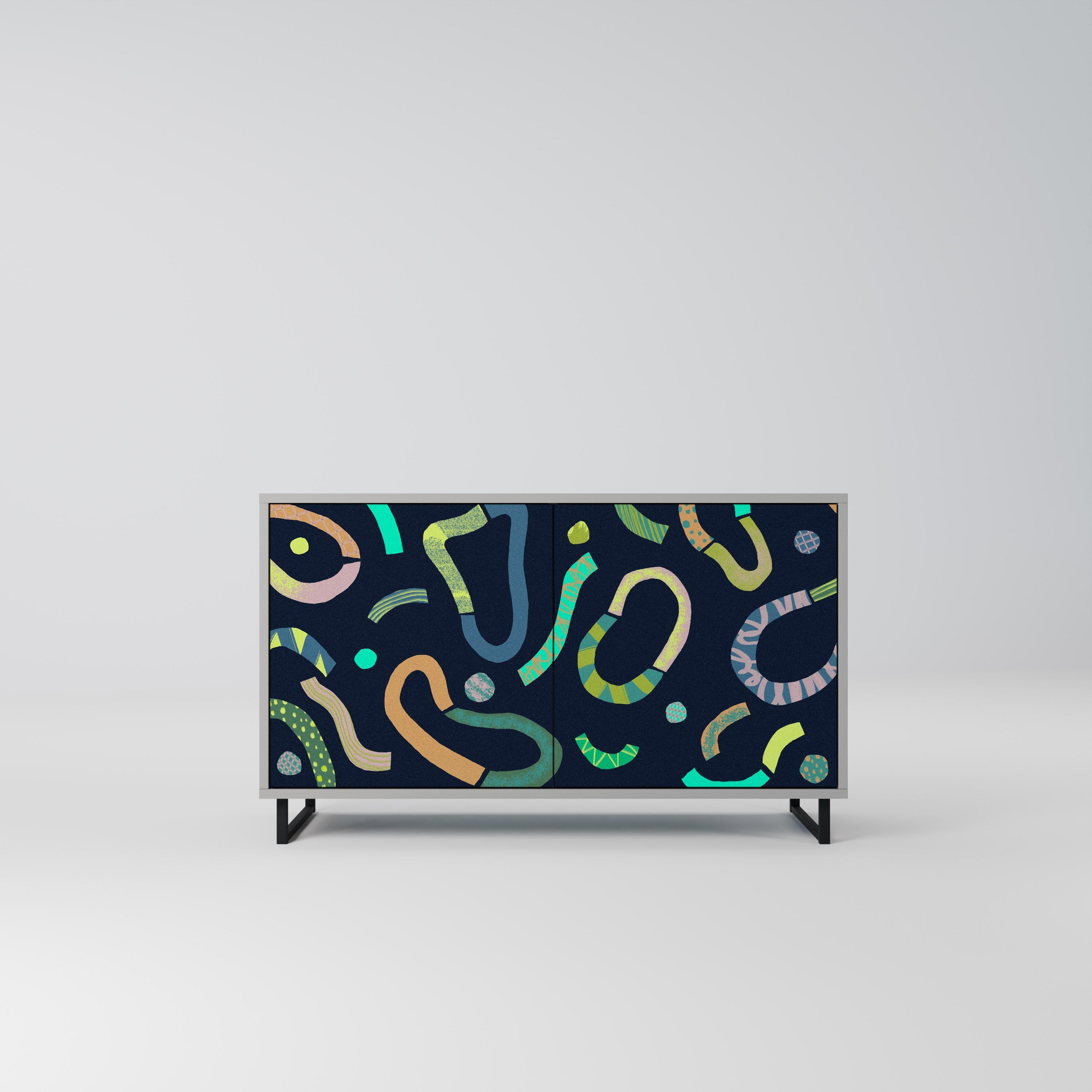 CONTRAST DANCE Aparador de 2 Portas em Acabamento Cinzento