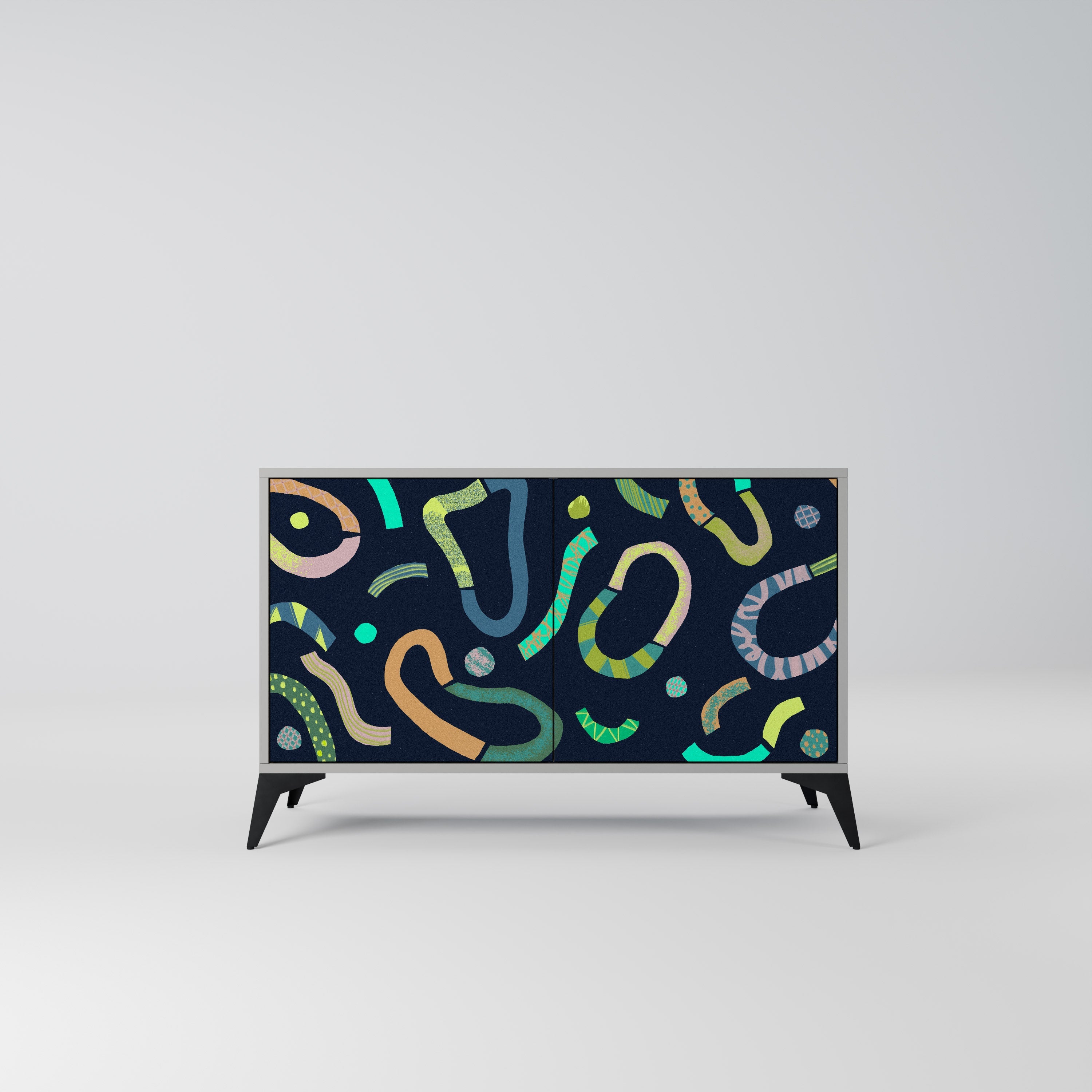 CONTRAST DANCE Aparador de 2 Portas em Acabamento Cinzento