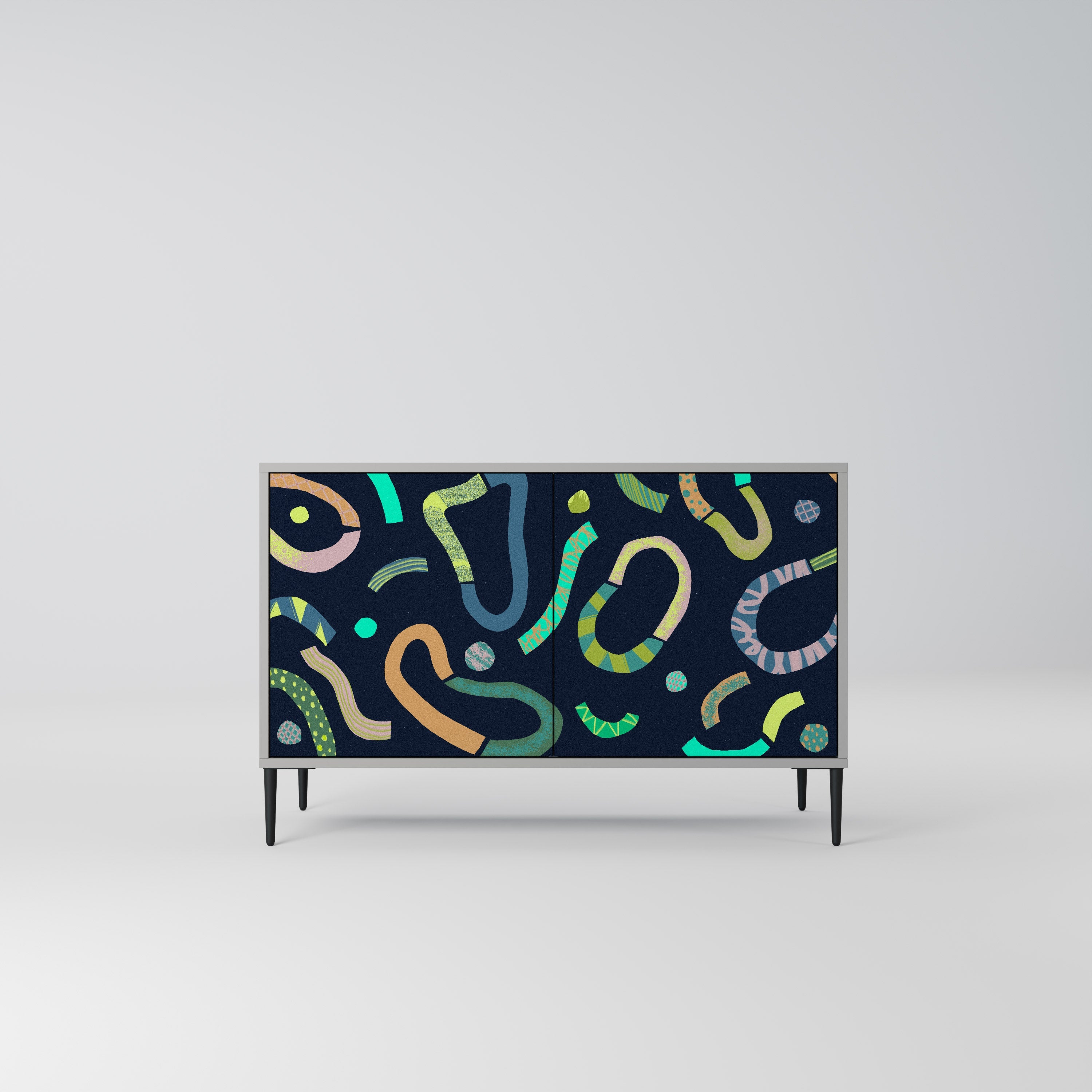 CONTRAST DANCE Aparador de 2 Portas em Acabamento Cinzento