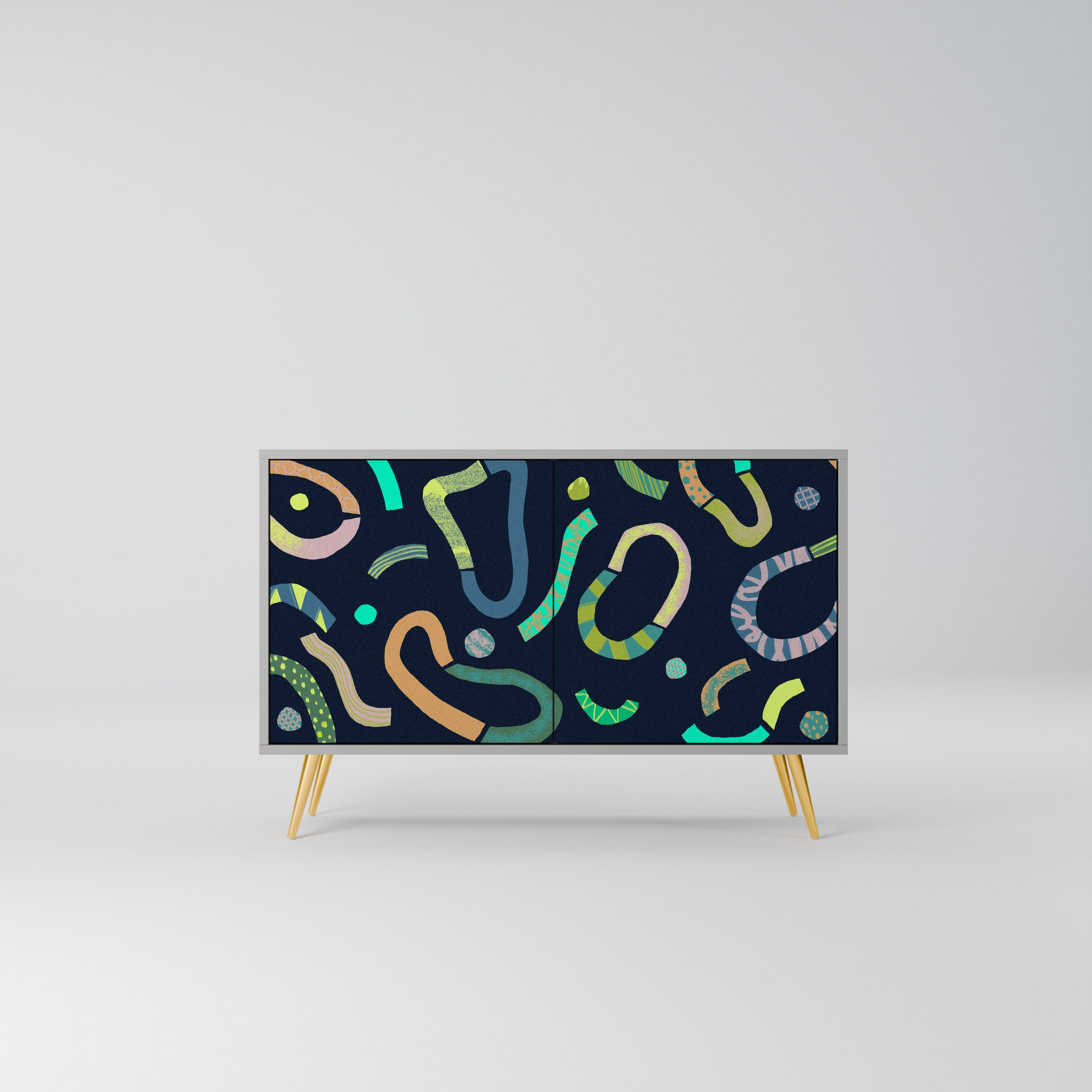 CONTRAST DANCE Aparador de 2 Portas em Acabamento Cinzento