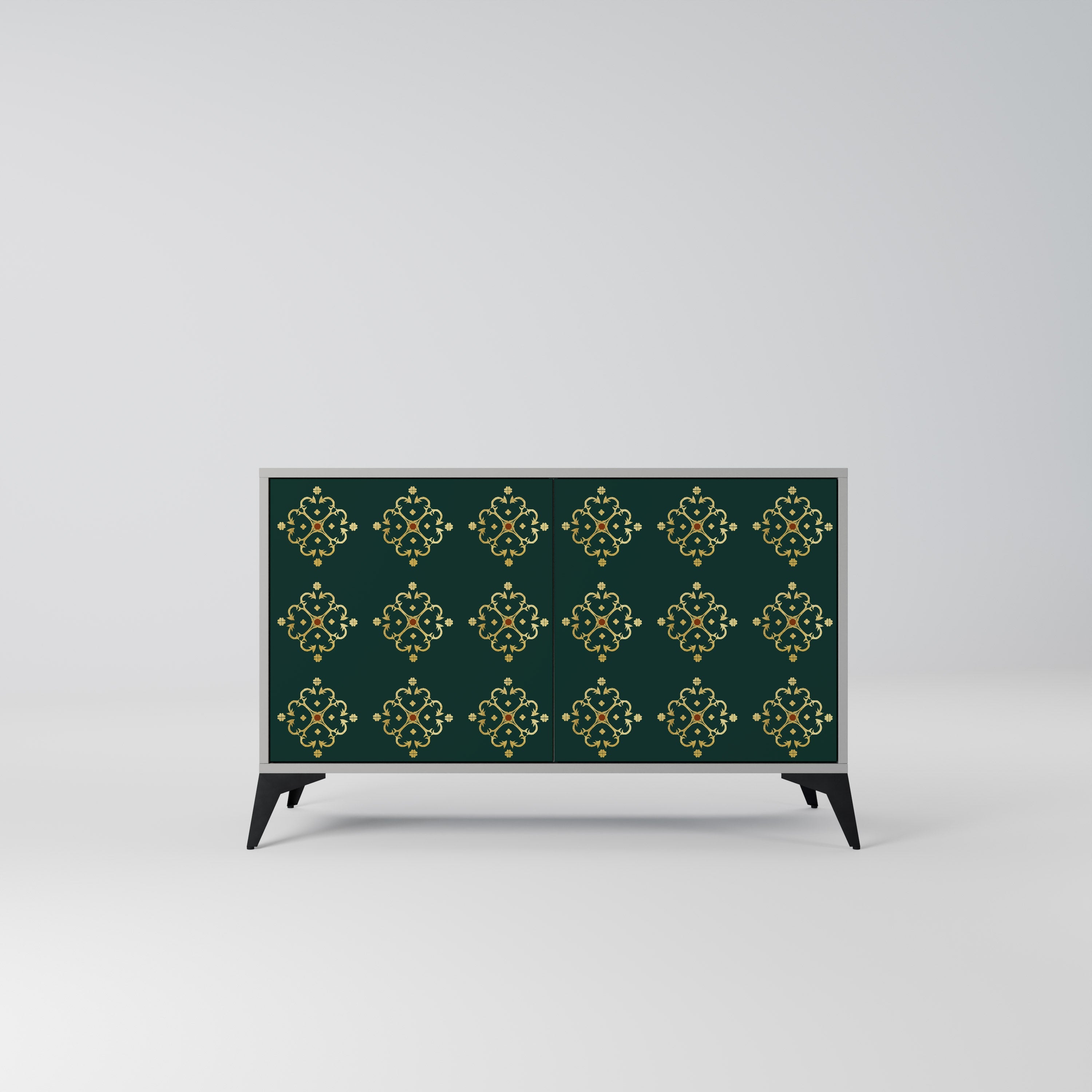 ROYAL MEDALLION Aparador de 2 Portas em Acabamento Cinzento