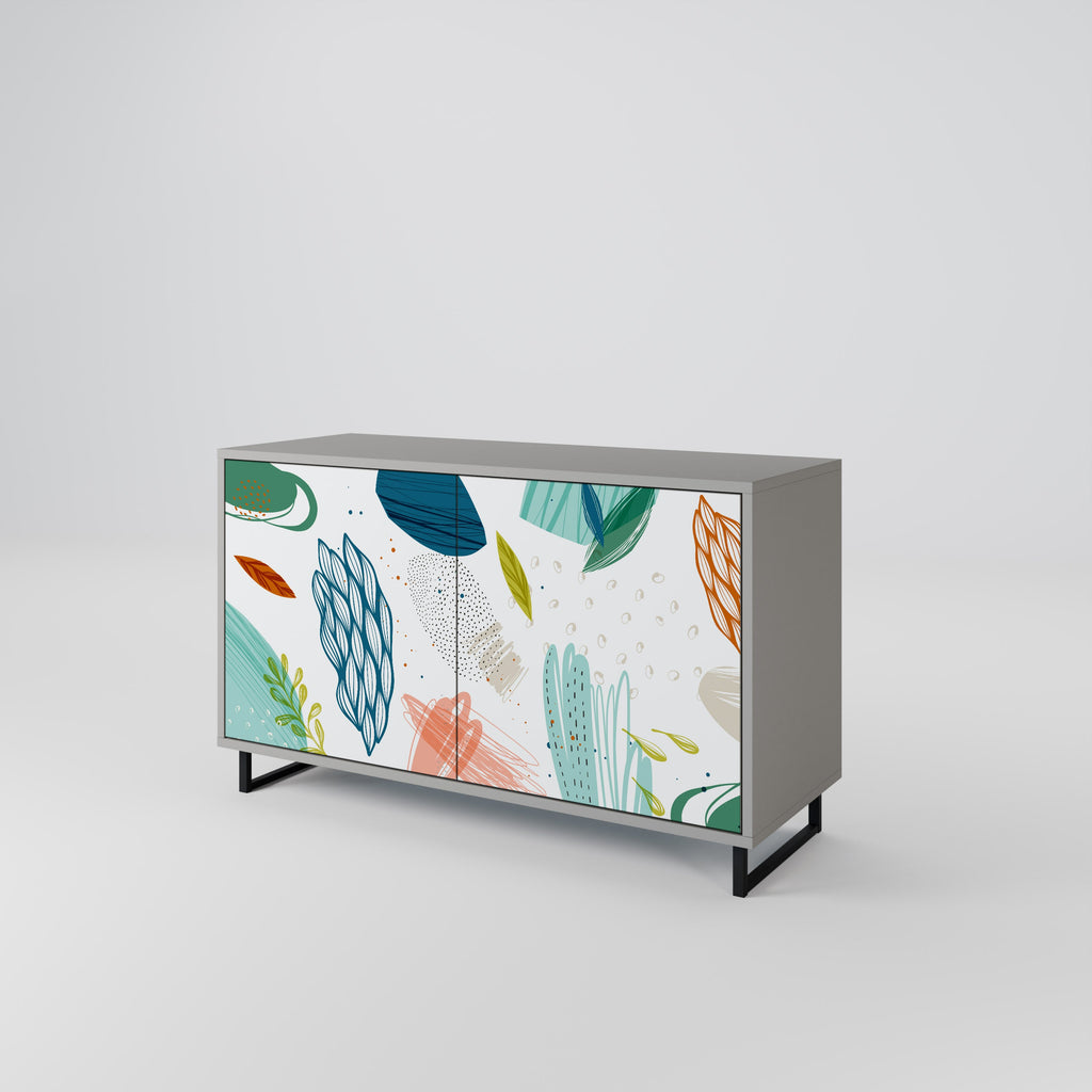 BOTANICAL HURRICANE 2-Door Sideboard in Grey Finish