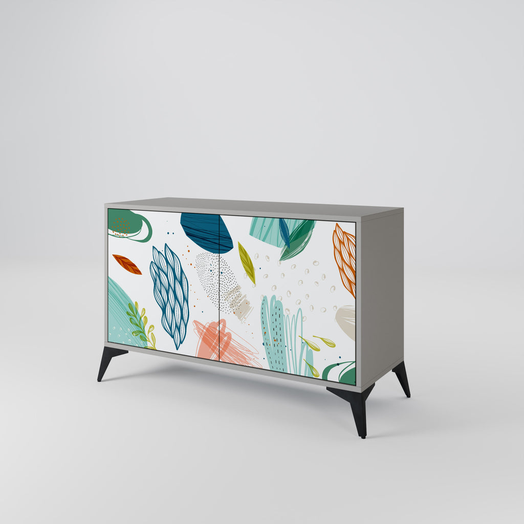 BOTANICAL HURRICANE 2-Door Sideboard in Grey Finish
