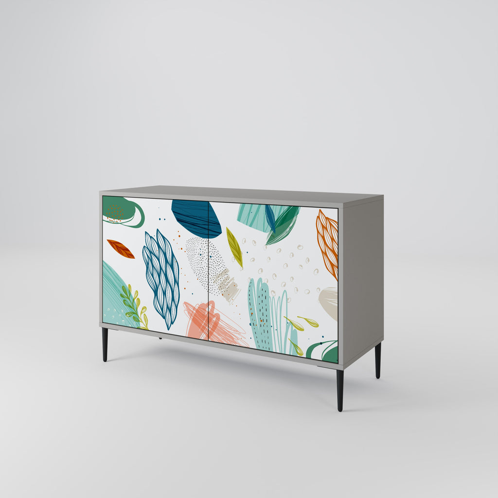 BOTANICAL HURRICANE 2-Door Sideboard in Grey Finish