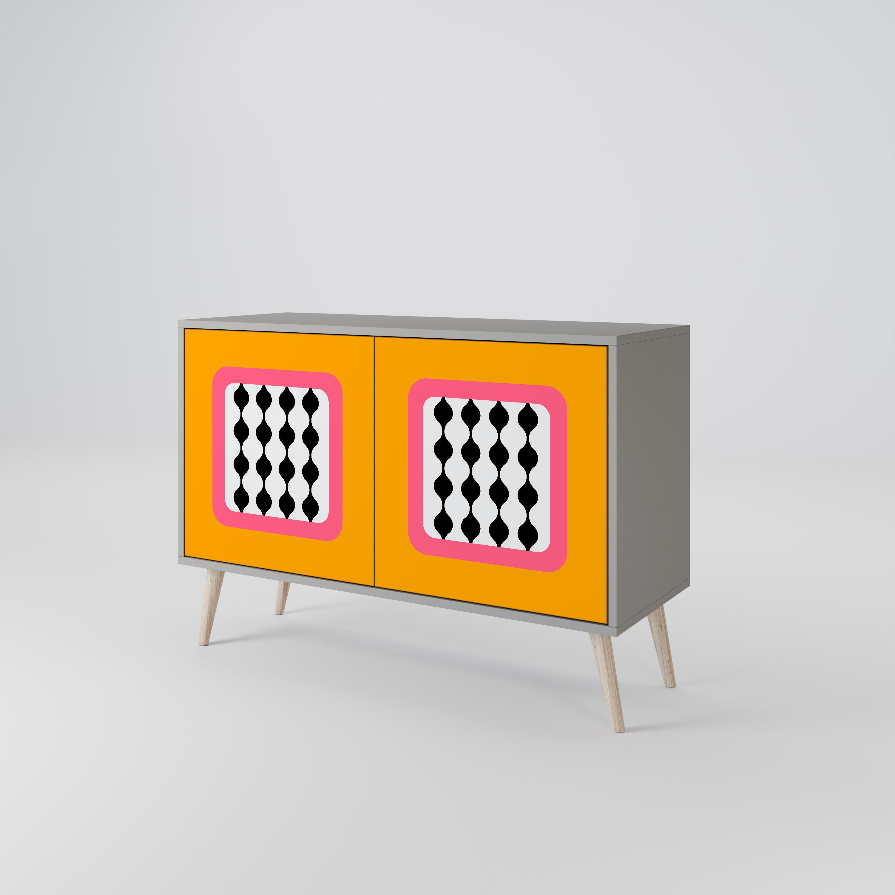 TEARS IN HEAVEN Aparador de 2 Portas em Acabamento Cinzento