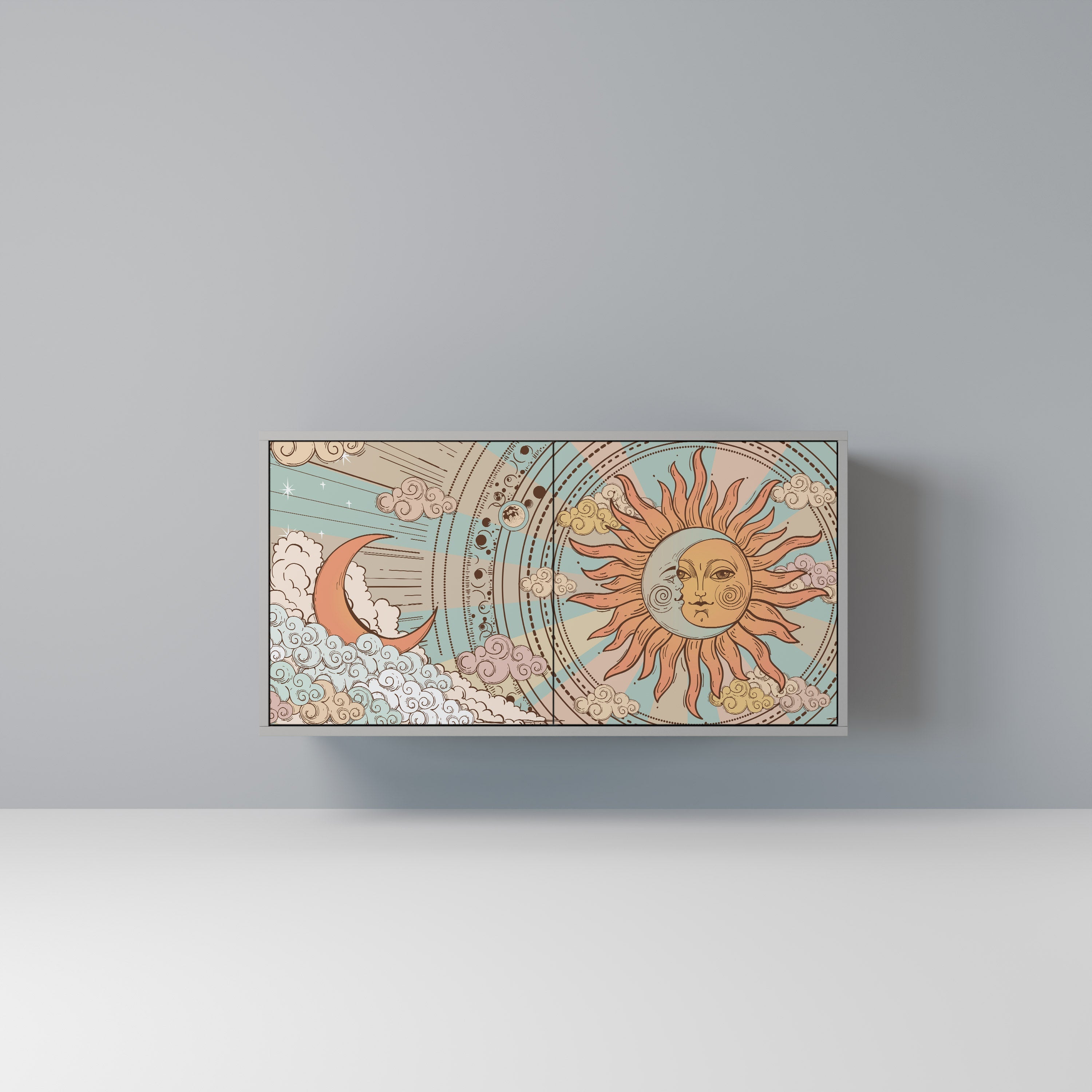 MYSTICAL STRUCTURE Aparador de 2 Portas em Acabamento Cinzento