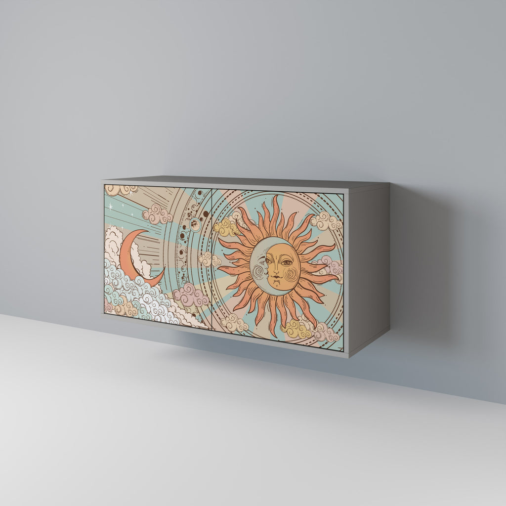 MYSTICAL STRUCTURE Aparador de 2 Portas em Acabamento Cinzento