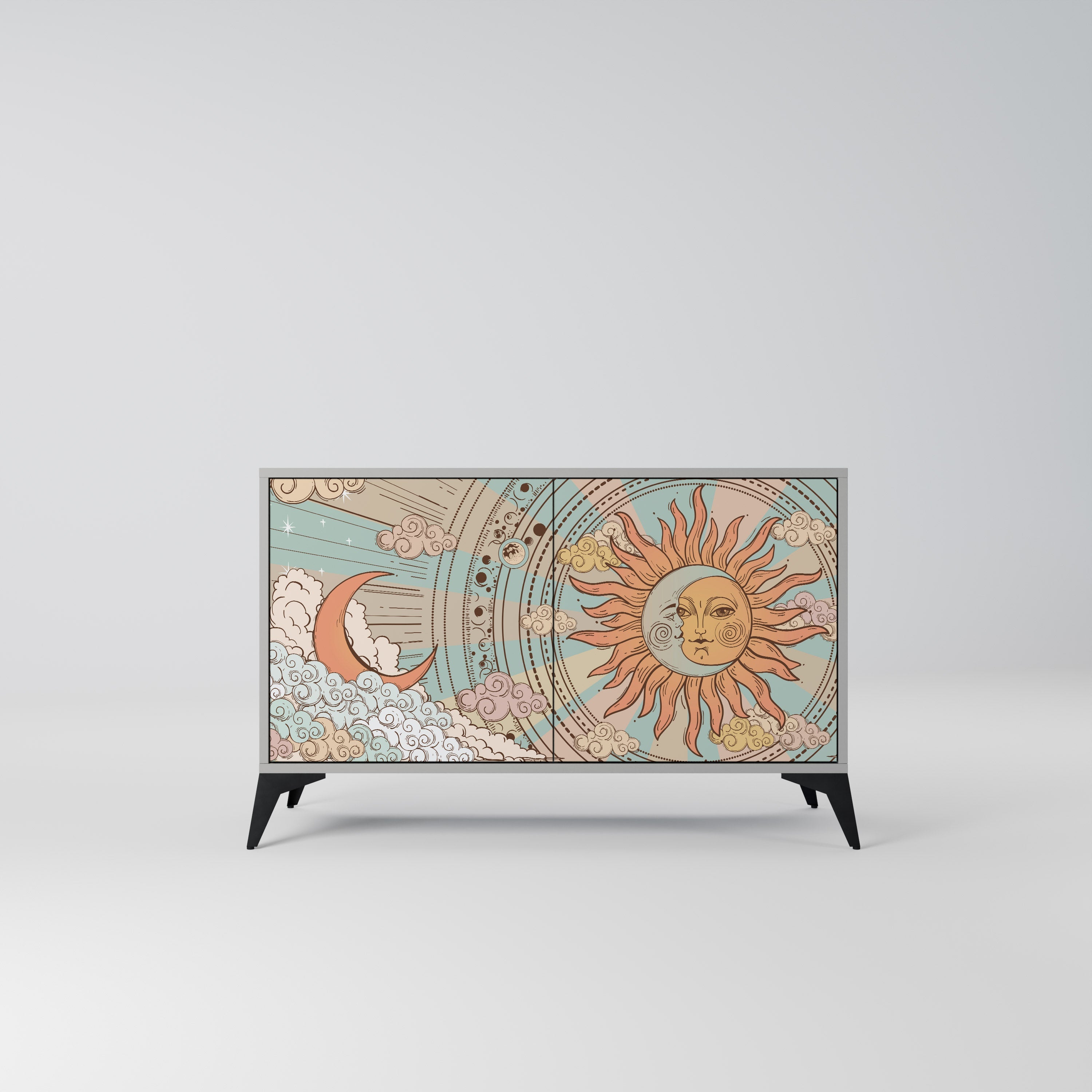 MYSTICAL STRUCTURE Aparador de 2 Portas em Acabamento Cinzento