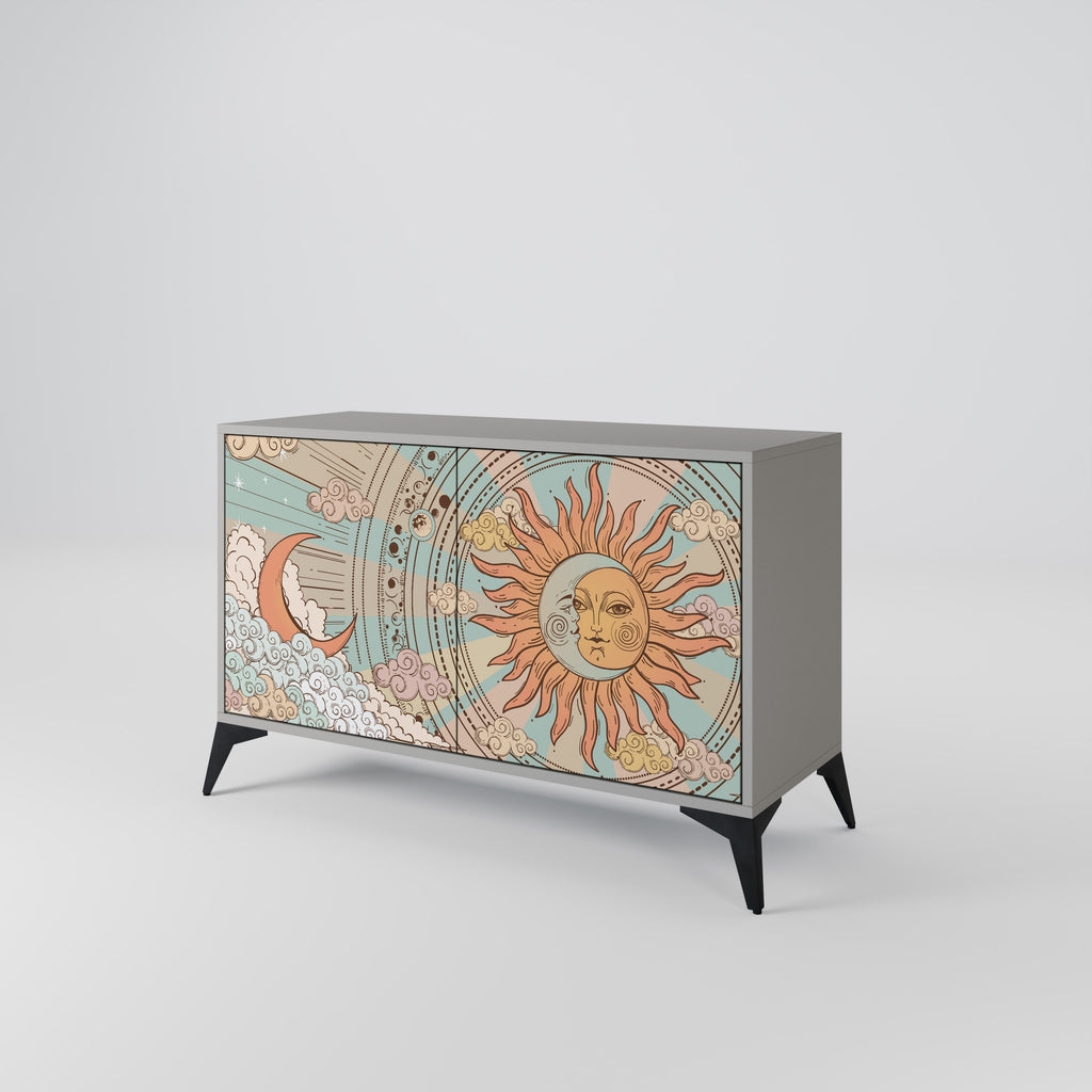 MYSTICAL STRUCTURE Aparador de 2 Portas em Acabamento Cinzento