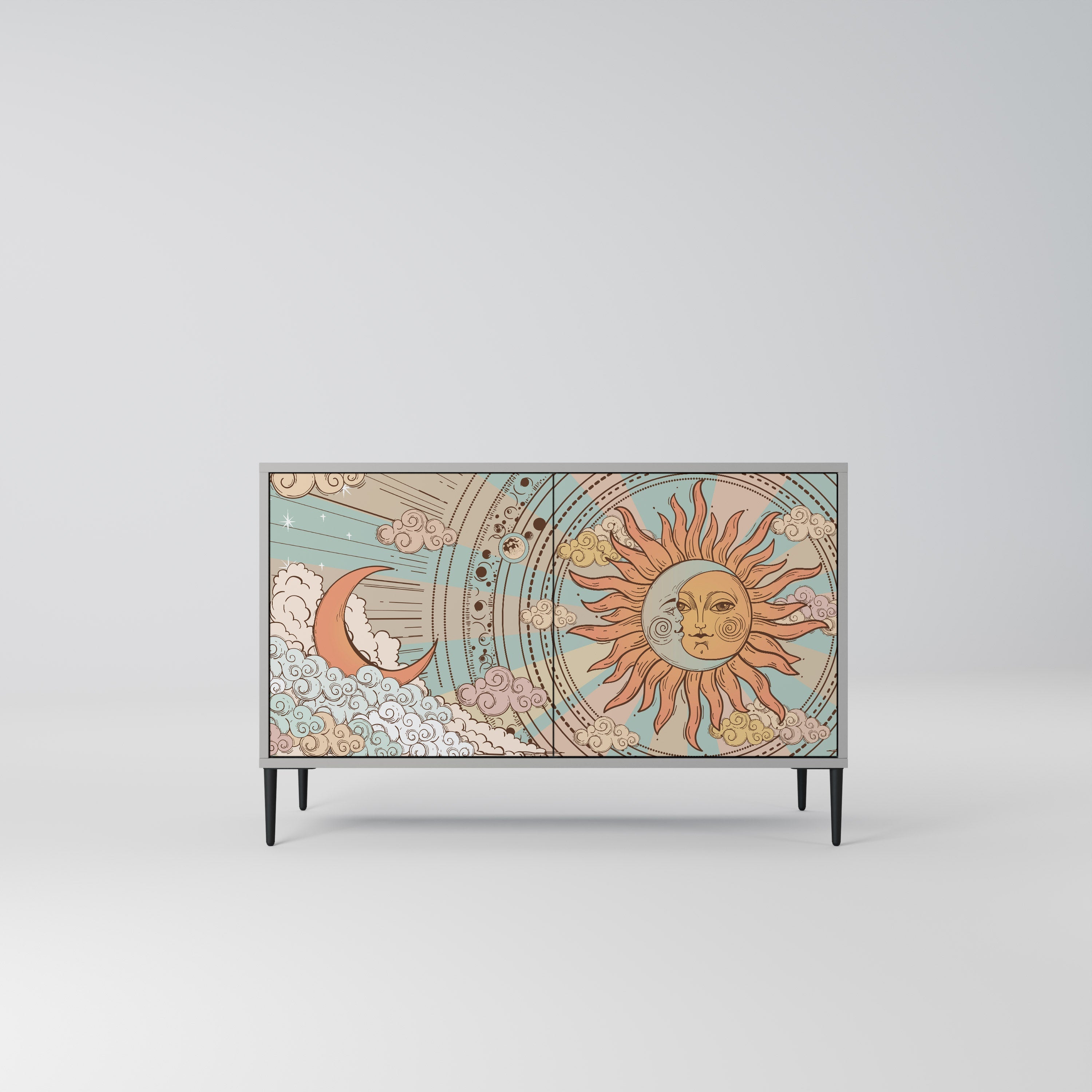 MYSTICAL STRUCTURE Aparador de 2 Portas em Acabamento Cinzento