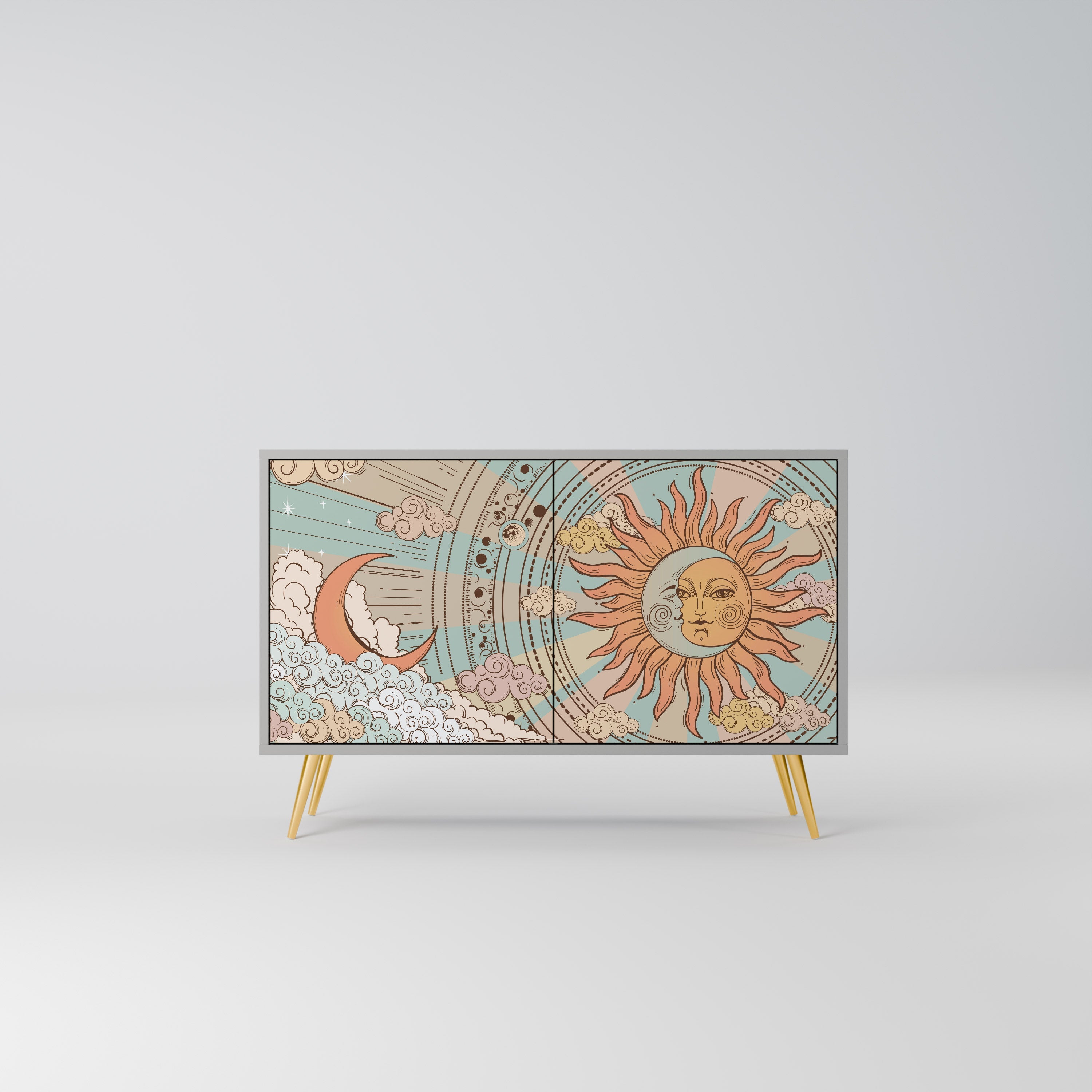 MYSTICAL STRUCTURE Aparador de 2 Portas em Acabamento Cinzento