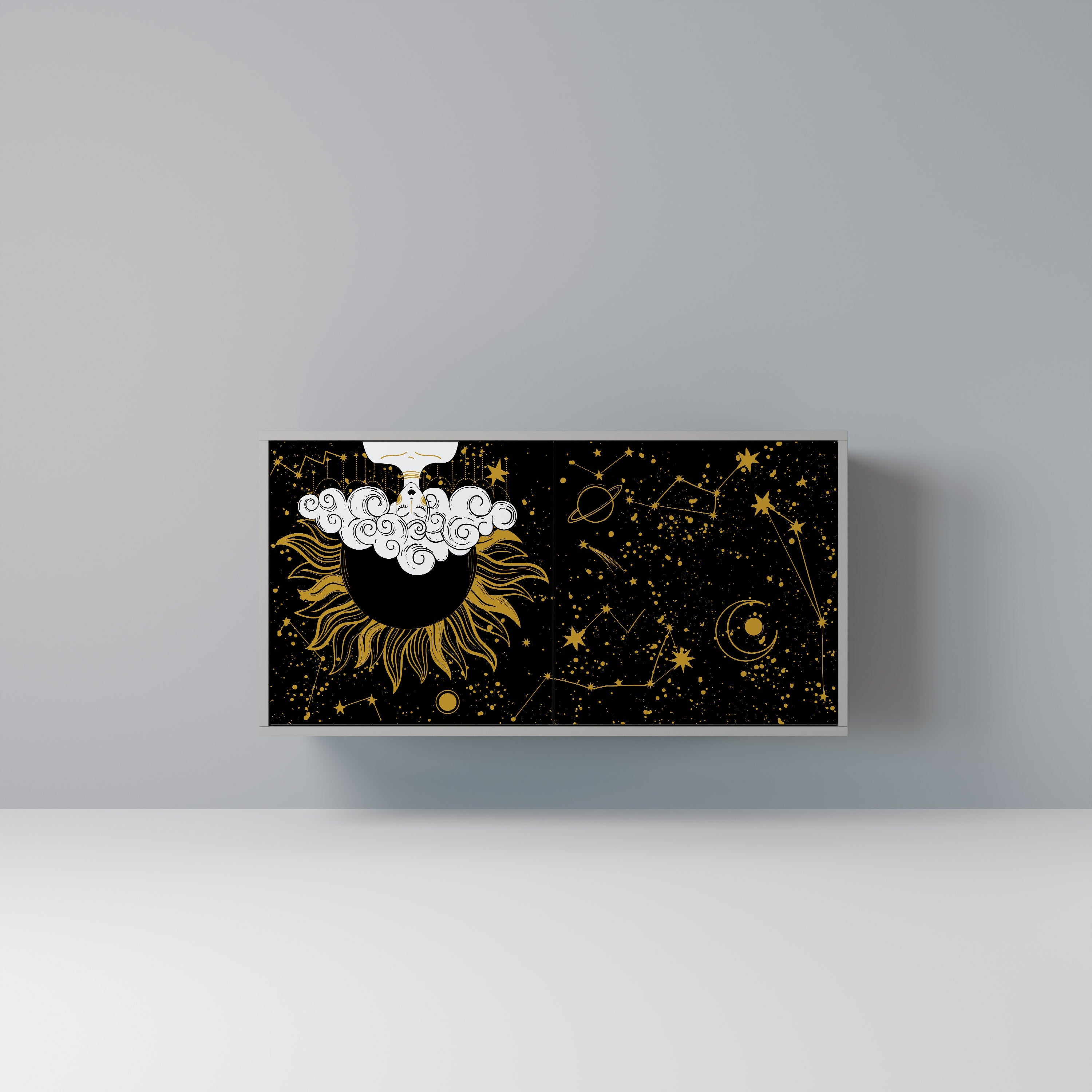 STELLAR CONSTELLATIONS Aparador de 2 Portas em Acabamento Cinzento