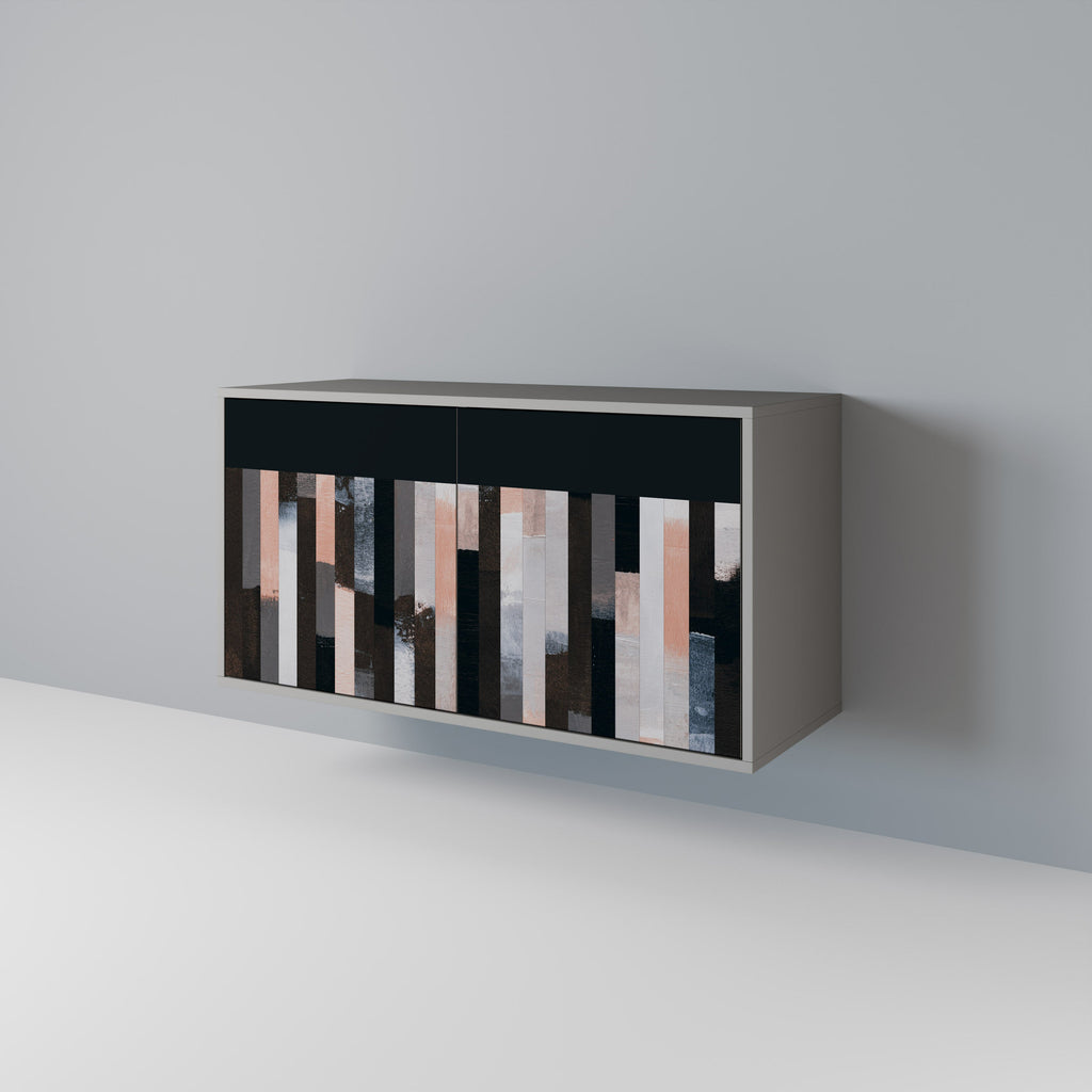 COLLAGE OF RECTANGLES 2-Door Sideboard in Grey Finish