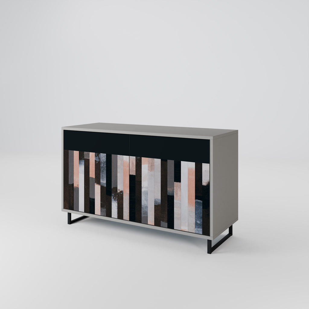 COLLAGE OF RECTANGLES 2-Door Sideboard in Grey Finish