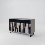 COLLAGE OF RECTANGLES 2-Door Sideboard in Grey Finish