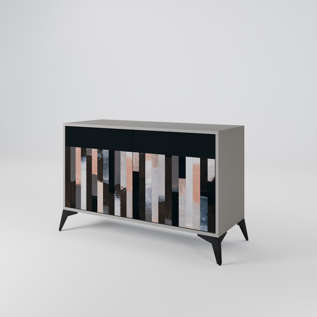 COLLAGE OF RECTANGLES 2-Door Sideboard in Grey Finish