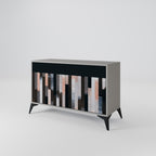 COLLAGE OF RECTANGLES 2-Door Sideboard in Grey Finish