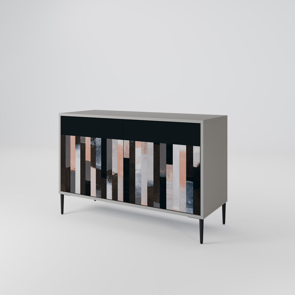 COLLAGE OF RECTANGLES 2-Door Sideboard in Grey Finish