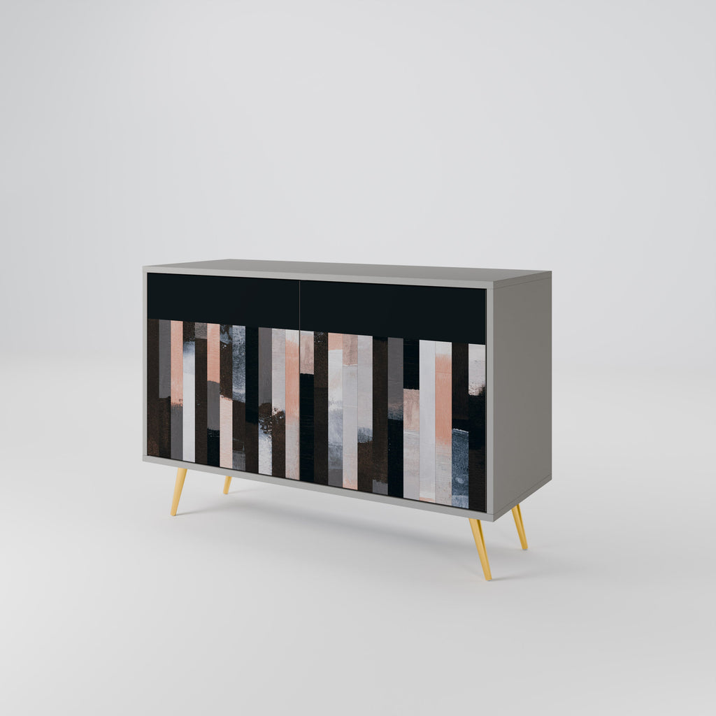 COLLAGE OF RECTANGLES 2-Door Sideboard in Grey Finish