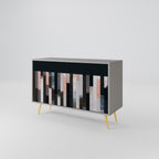 COLLAGE OF RECTANGLES 2-Door Sideboard in Grey Finish