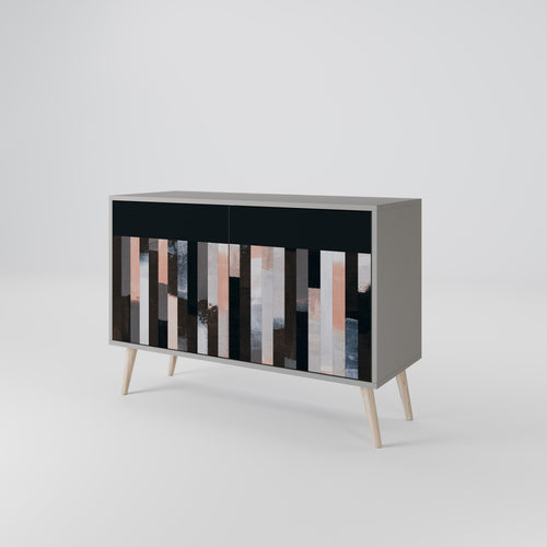 COLLAGE OF RECTANGLES 2-Door Sideboard in Grey Finish