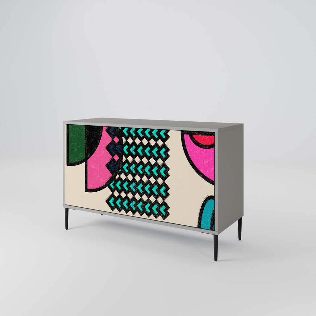 GEOMETRIC RHAPSODY 2-Door Sideboard in Grey Finish