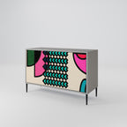 GEOMETRIC RHAPSODY 2-Door Sideboard in Grey Finish