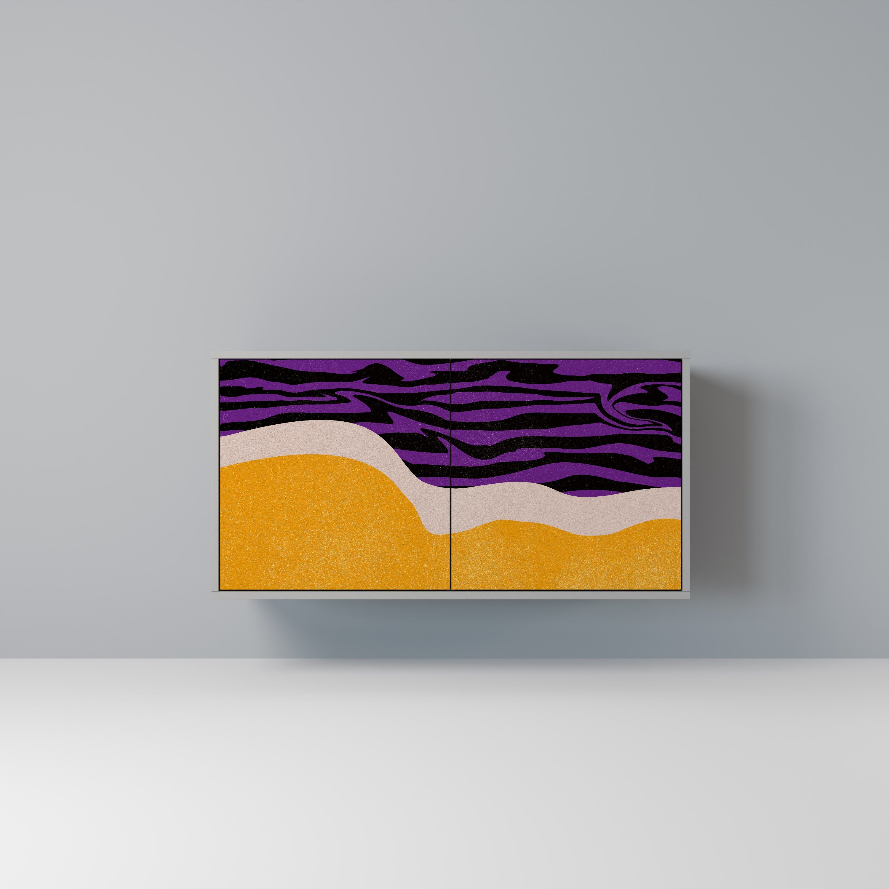 INDEPENDENT BORDER Aparador de 2 Portas em Acabamento Cinzento