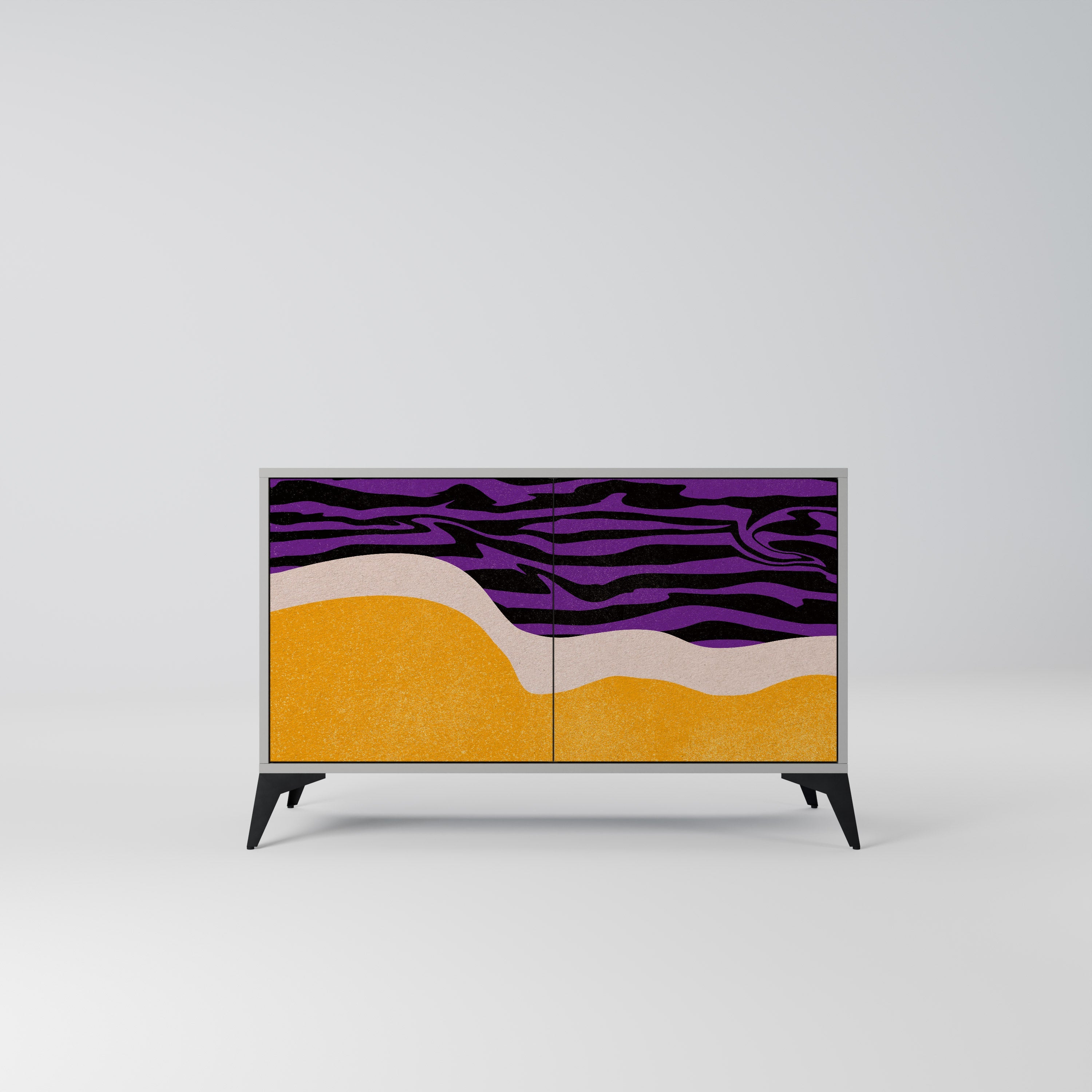 INDEPENDENT BORDER Aparador de 2 Portas em Acabamento Cinzento