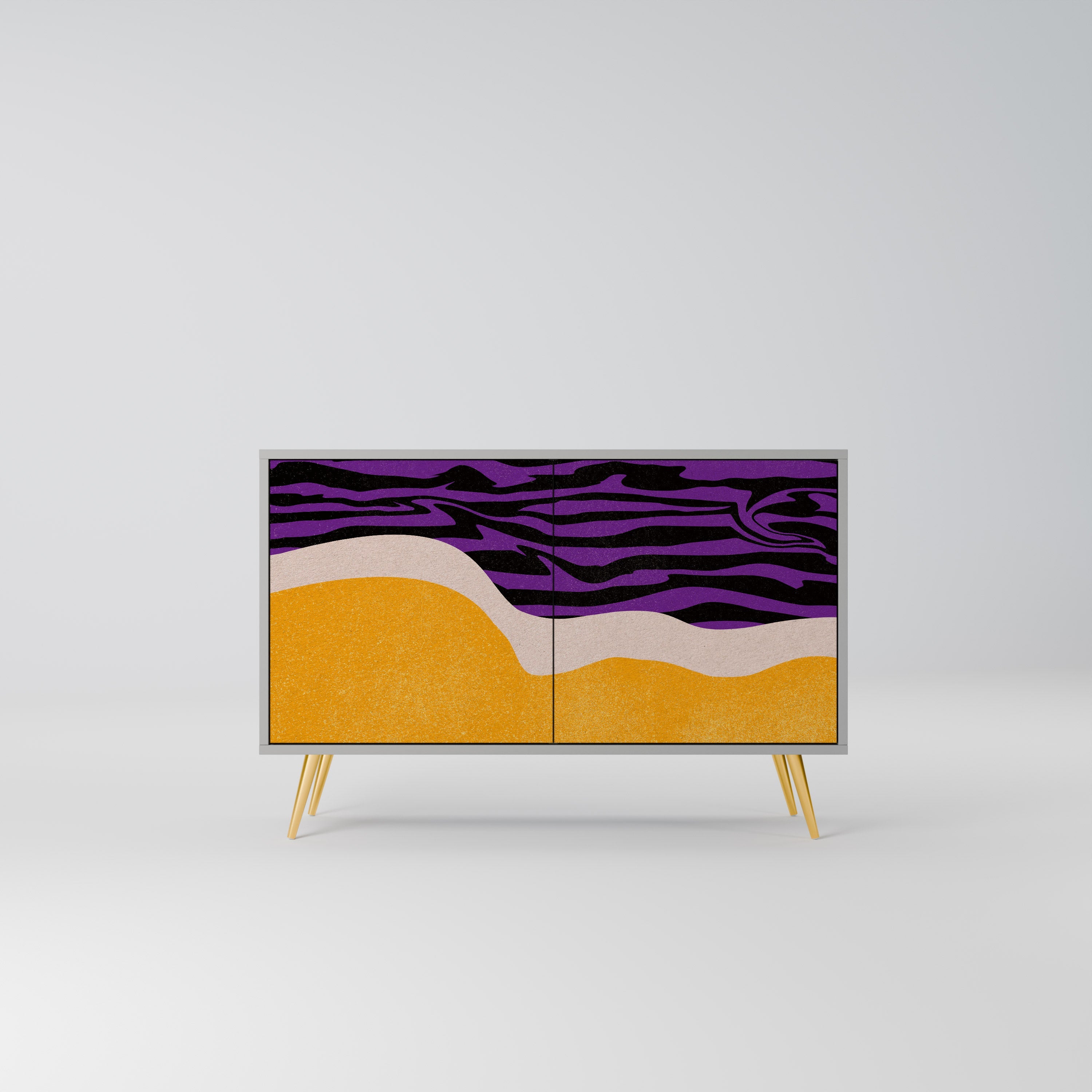 INDEPENDENT BORDER Aparador de 2 Portas em Acabamento Cinzento