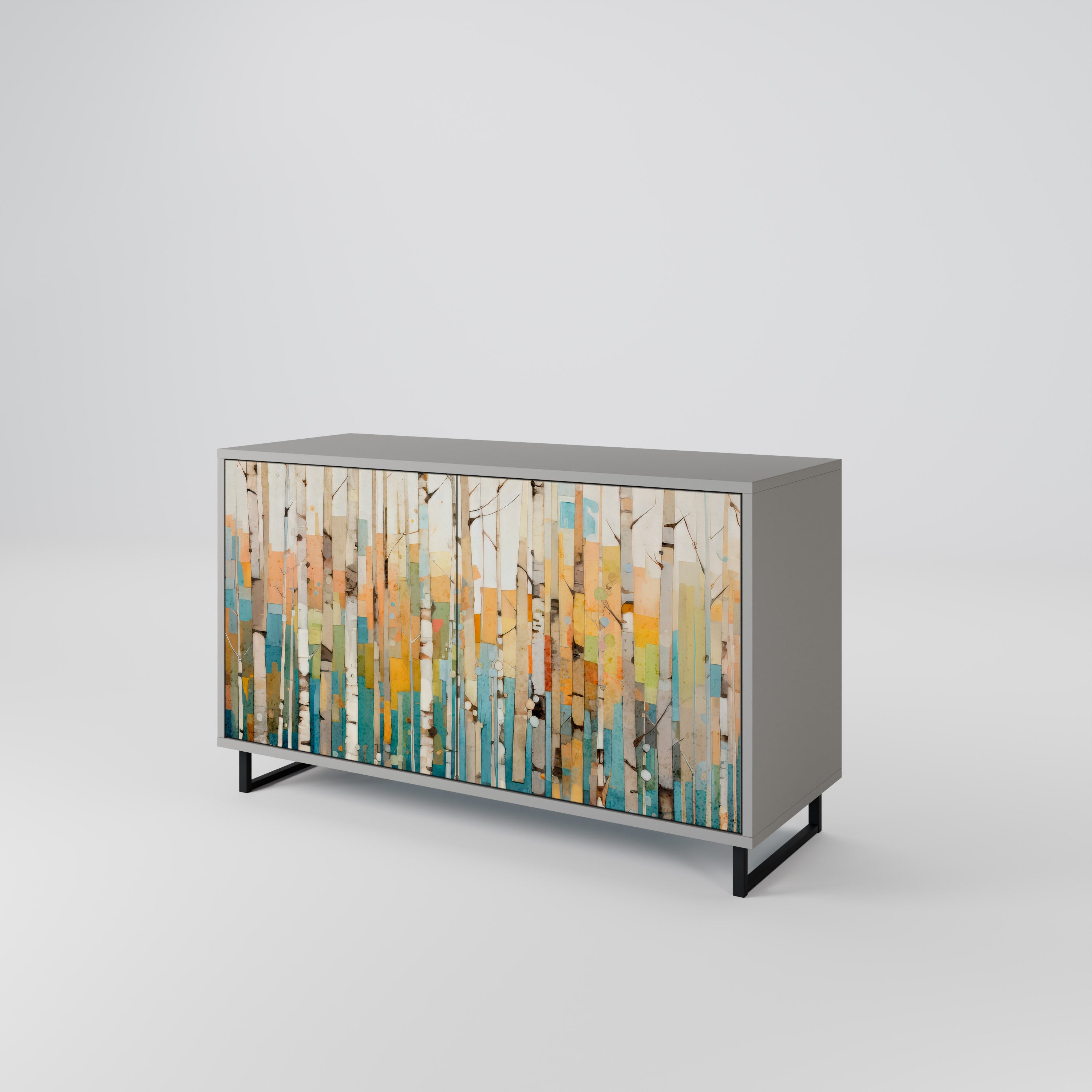 BIRCH KALEIDOSCOPE 2-Door Sideboard in Grey Finish