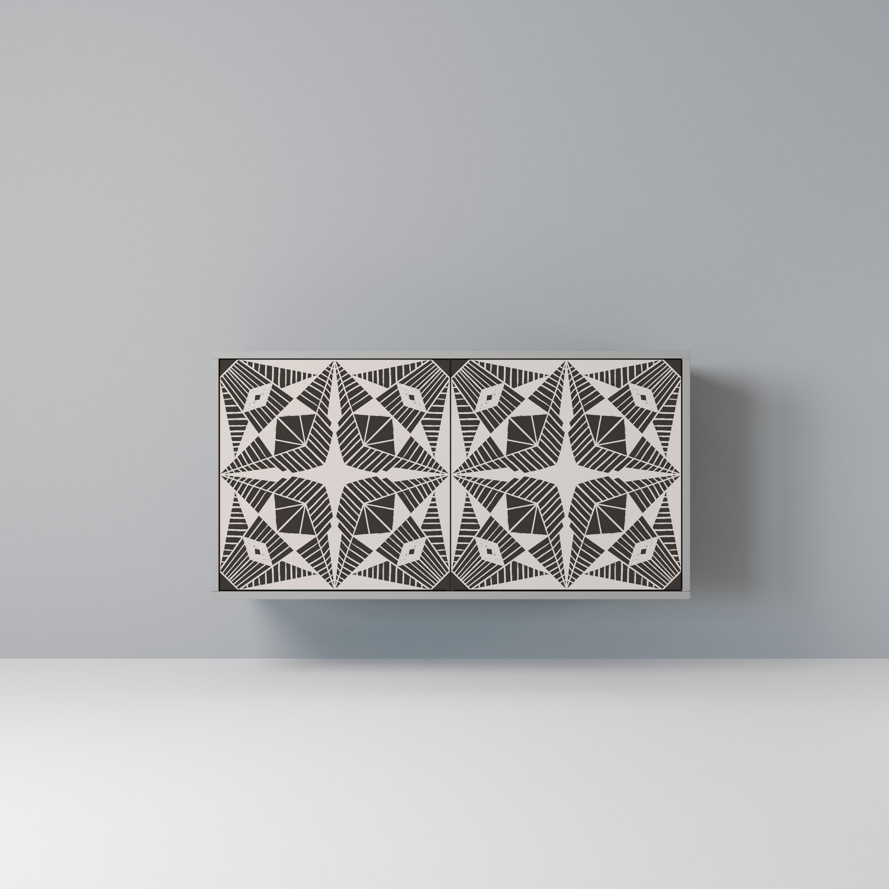 MONOCHROME NEXUS Aparador de 2 Portas em Acabamento Cinzento