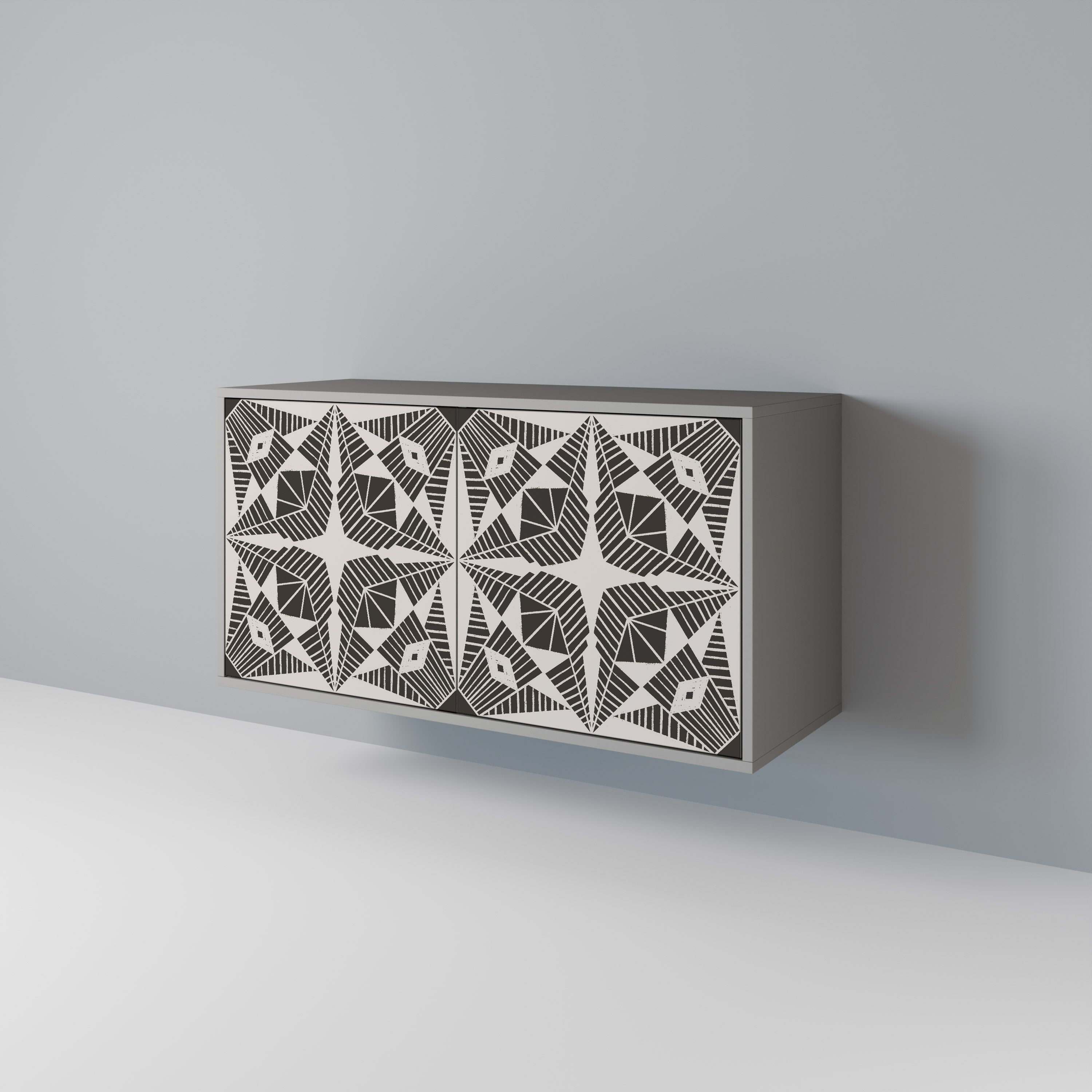 MONOCHROME NEXUS 2-Door Sideboard in Grey Finish