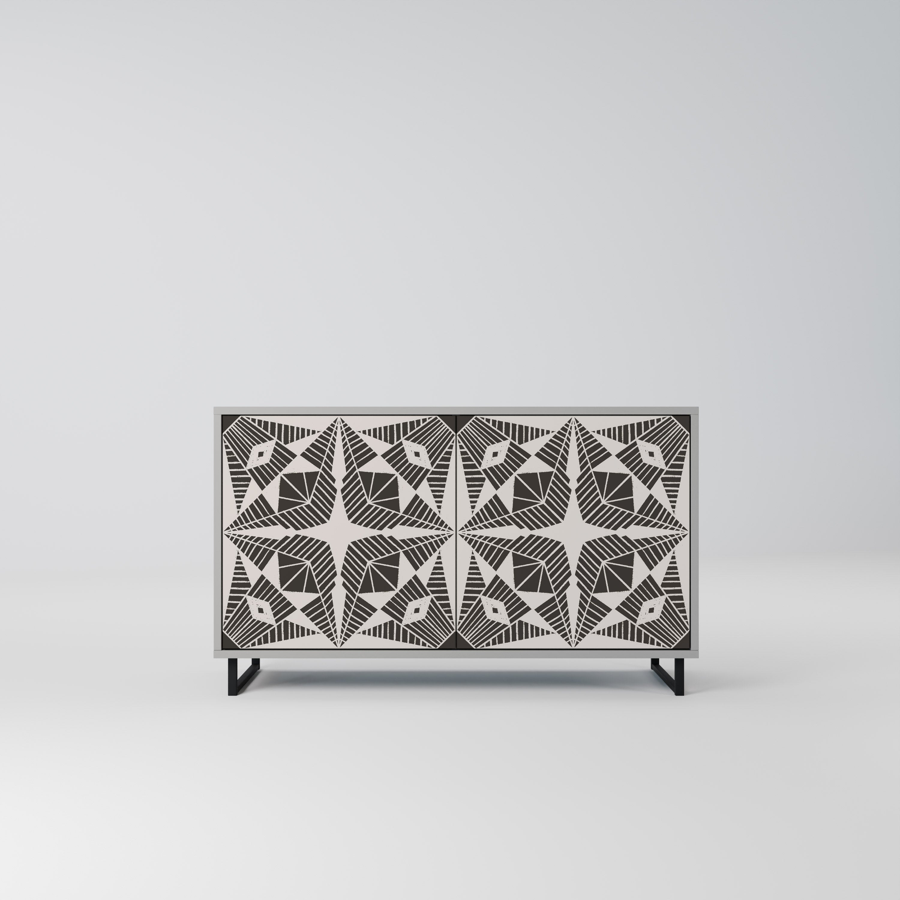 MONOCHROME NEXUS Aparador de 2 Portas em Acabamento Cinzento