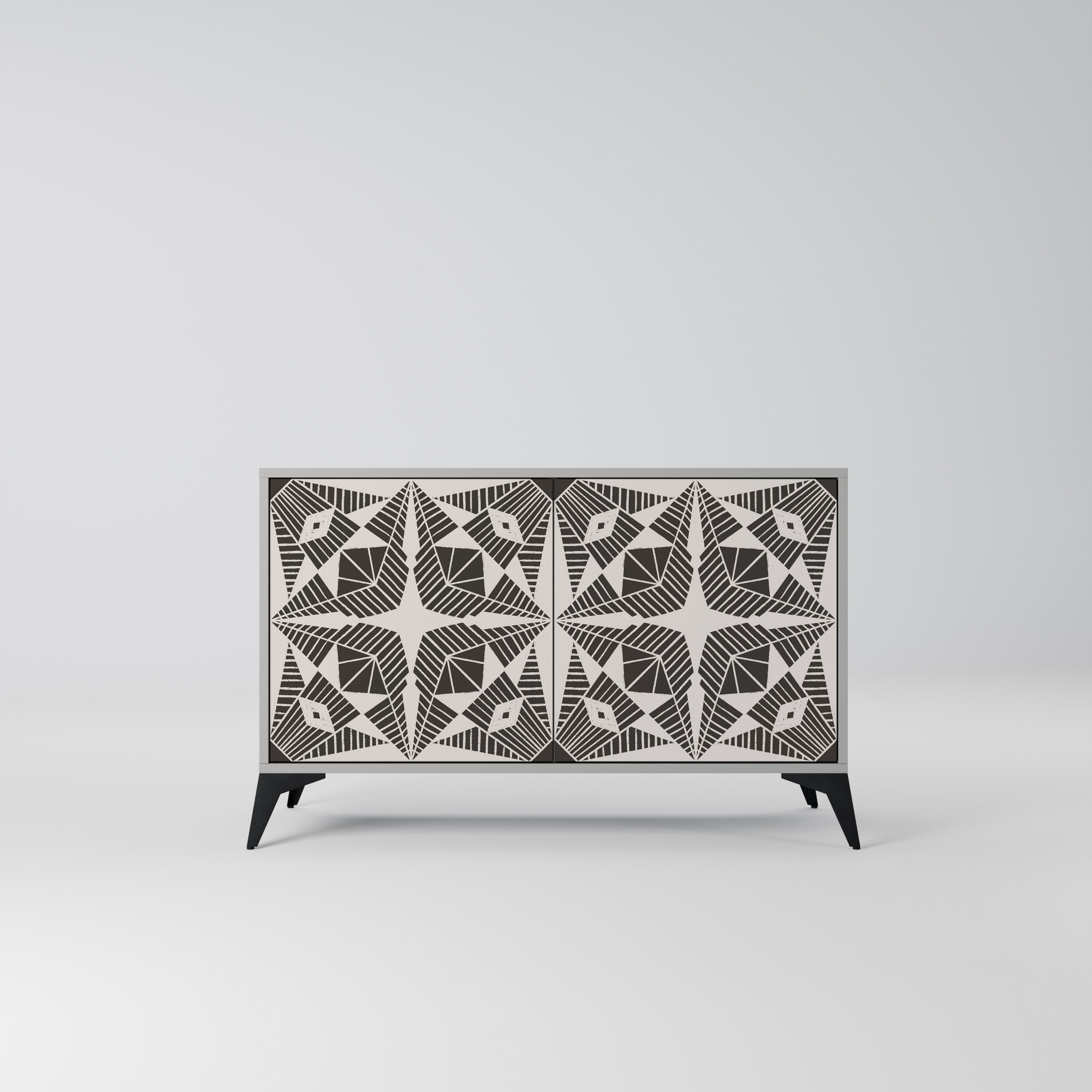 MONOCHROME NEXUS Aparador de 2 Portas em Acabamento Cinzento