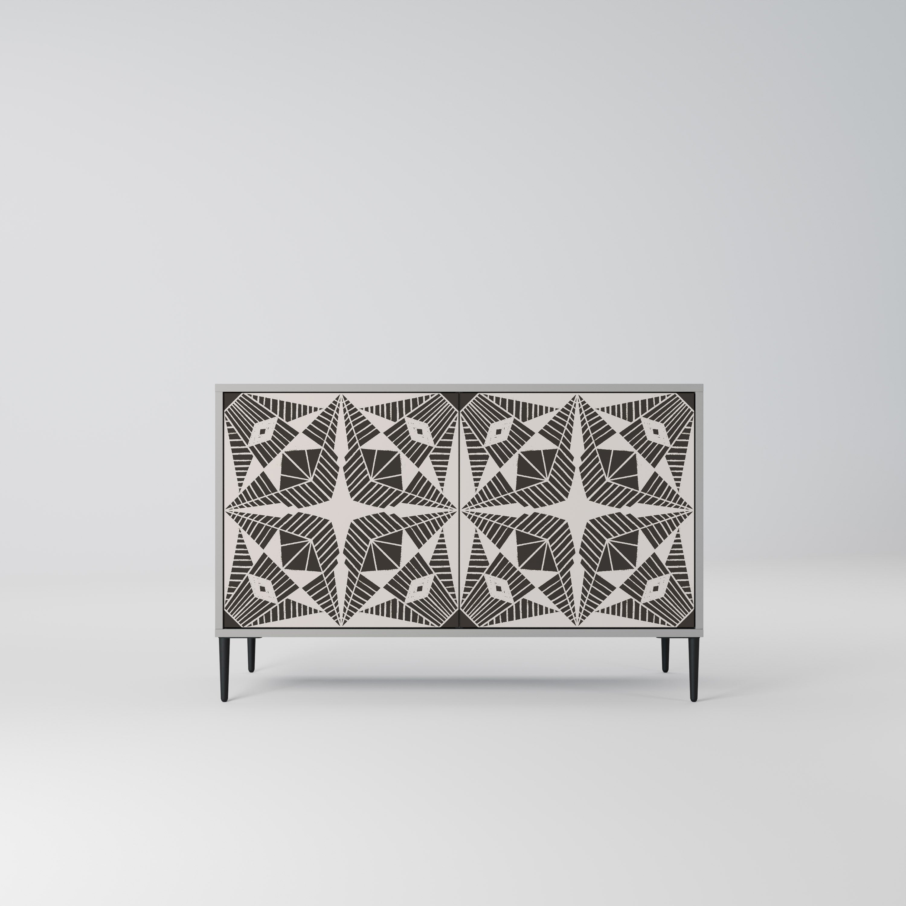 MONOCHROME NEXUS Aparador de 2 Portas em Acabamento Cinzento