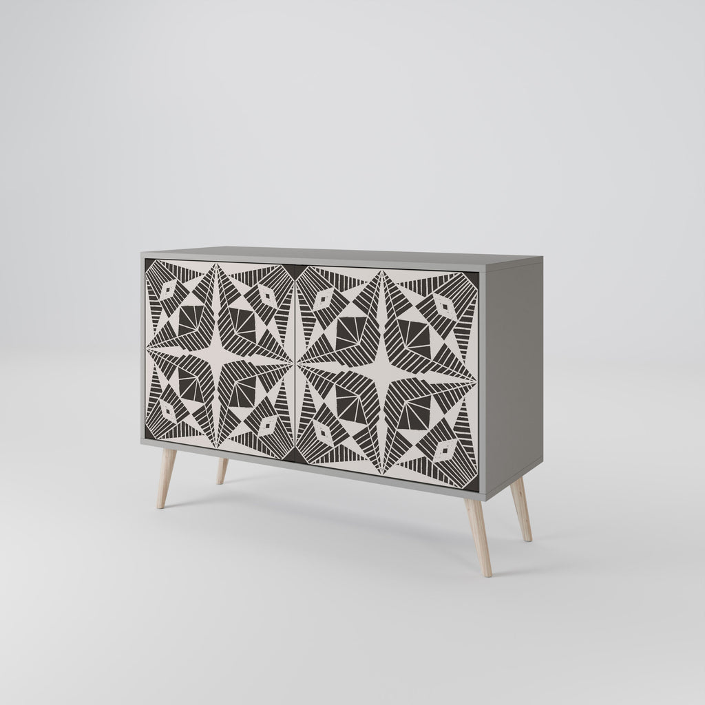MONOCHROME NEXUS 2-Door Sideboard in Grey Finish