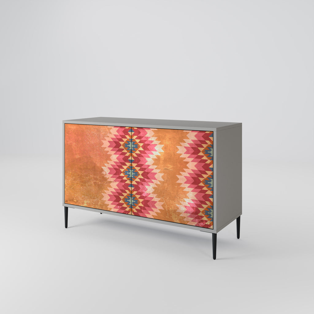 INDIAN FOLK 2-Door Sideboard in Grey Finish