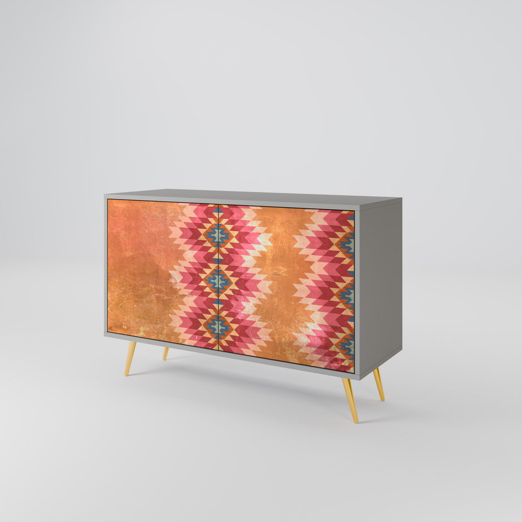 INDIAN FOLK 2-Door Sideboard in Grey Finish