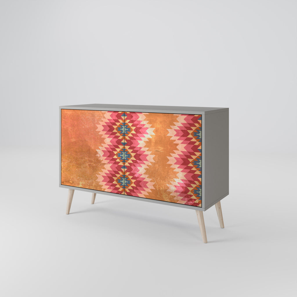 INDIAN FOLK 2-Door Sideboard in Grey Finish