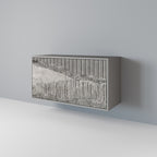 GRAIN LINES Aparador de 2 Portas em Acabamento Cinzento