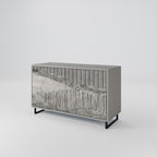 GRAIN LINES Aparador de 2 Portas em Acabamento Cinzento