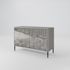 GRAIN LINES Aparador de 2 Portas em Acabamento Cinzento