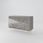 GRAIN LINES Aparador de 2 Portas em Acabamento Cinzento