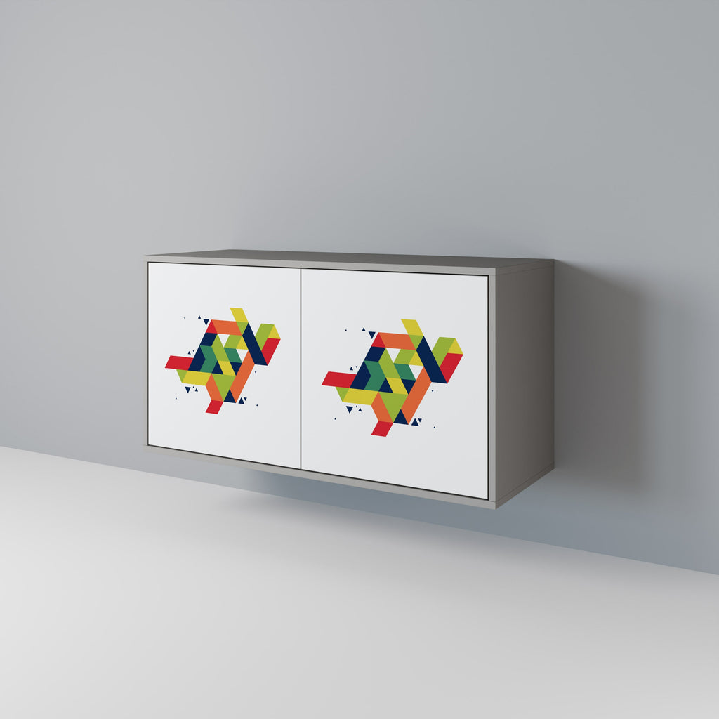 FUTURE SIGN Aparador de 2 Portas em Acabamento Cinzento