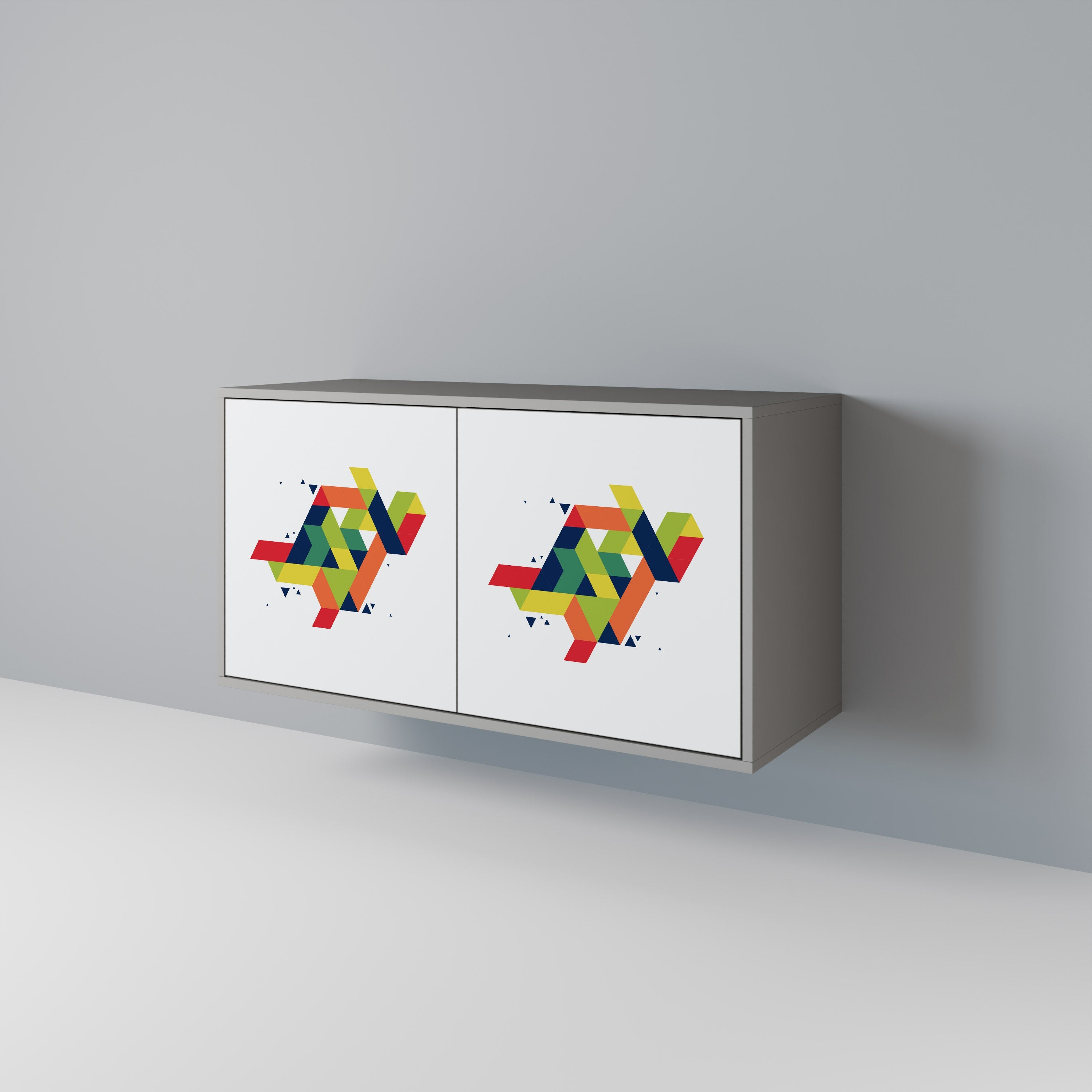 FUTURE SIGN Aparador de 2 Portas em Acabamento Cinzento